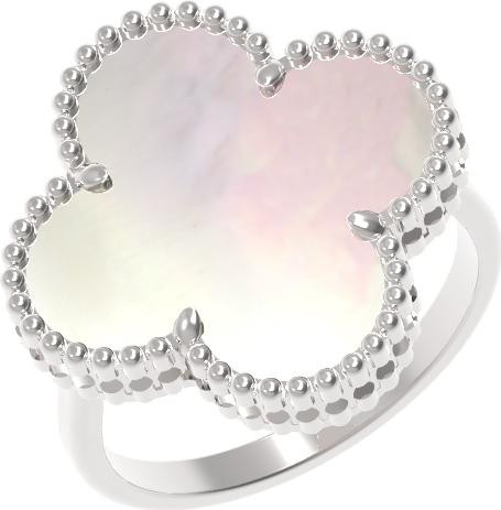 Кольцо из белого золота c перламутром