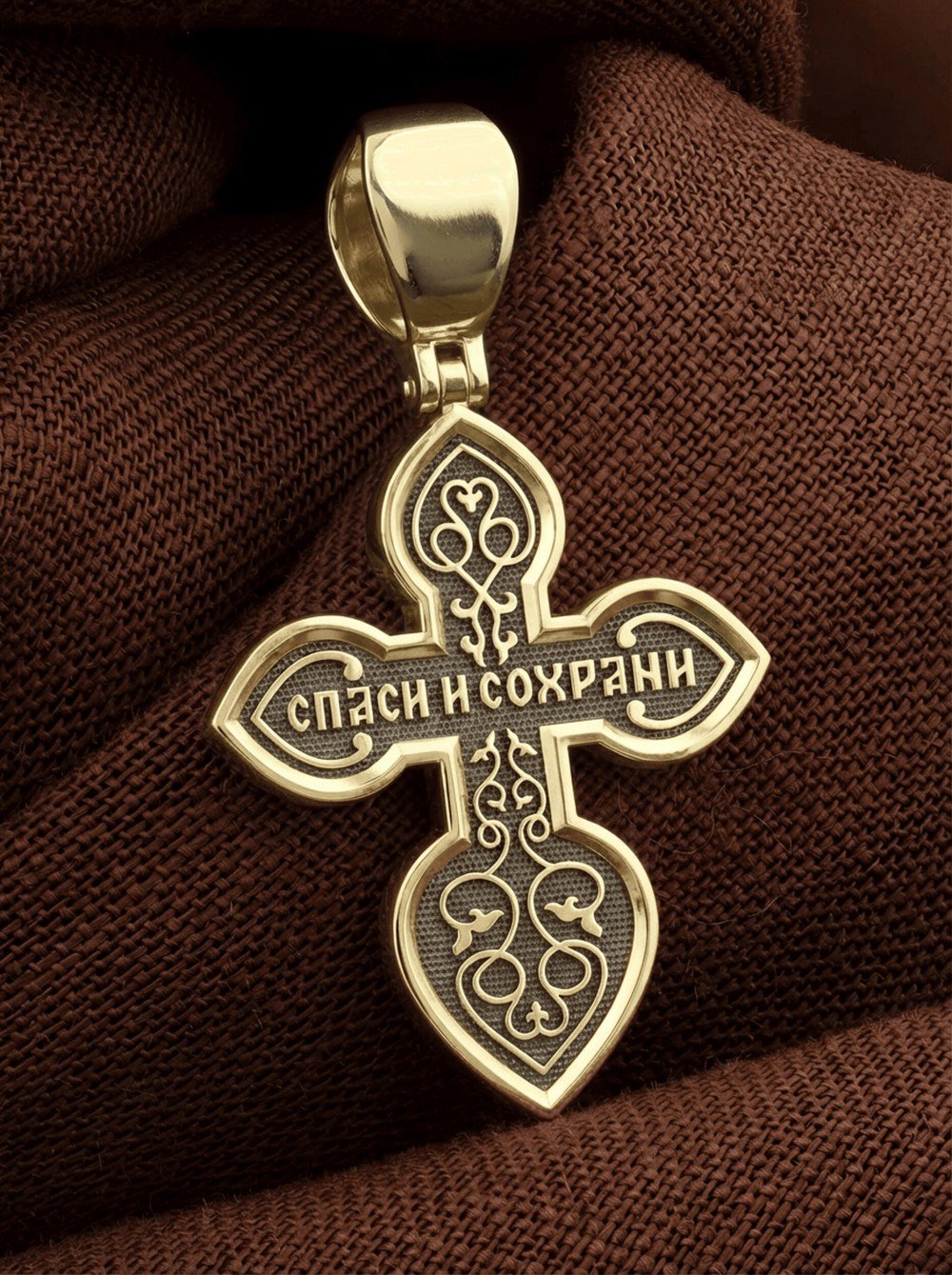 Крест из лимонного золота