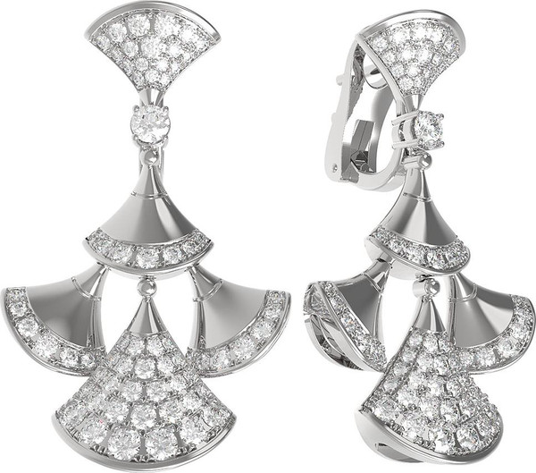 Серьги из белого золота c бриллиантами