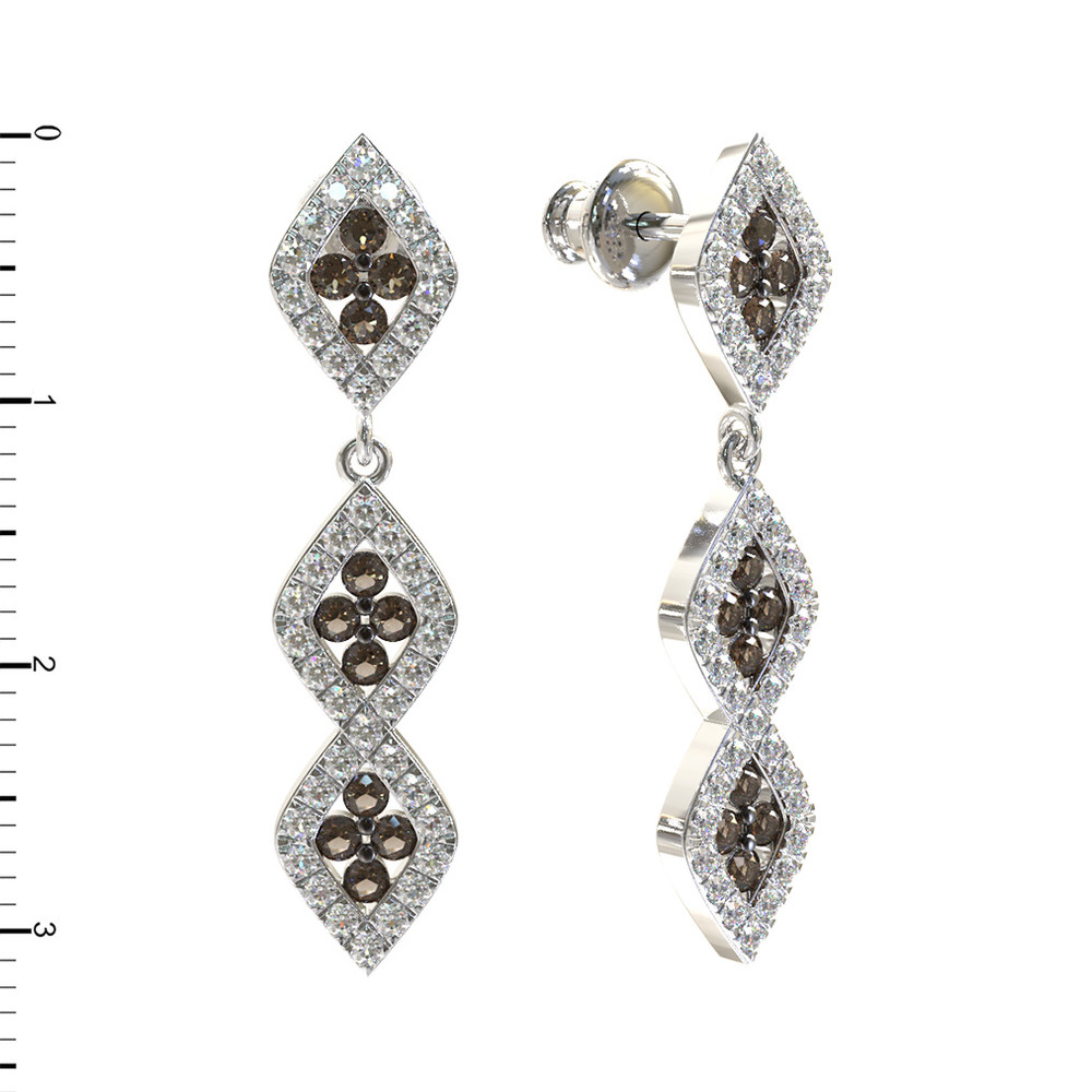 Серьги из белого золота c бриллиантами