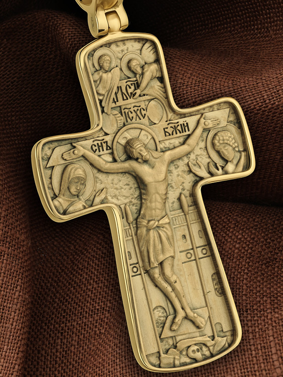 Крест из лимонного золота