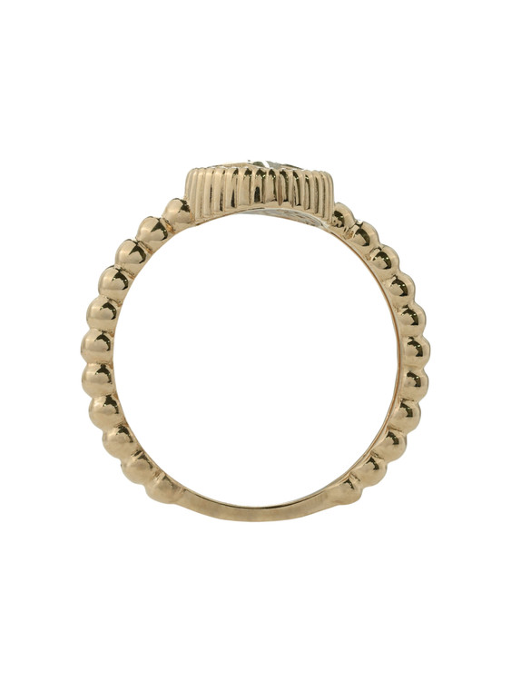 Кольцо из золота c бриллиантами и перламутром