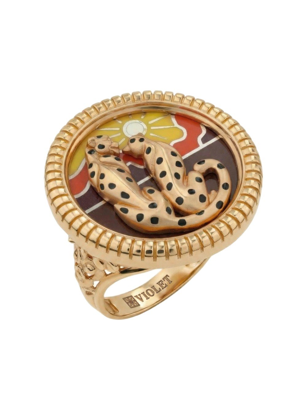 Кольцо из золота c эмаль