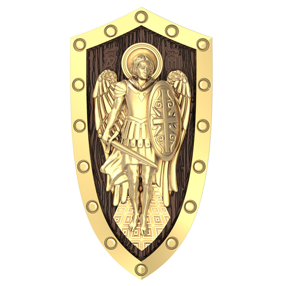 Образок из лимонного золота c эбеновым деревом