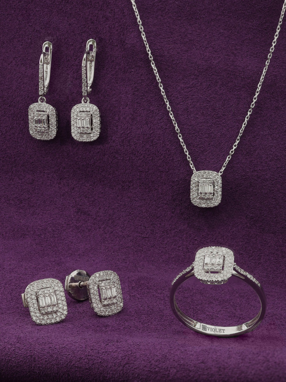 Кольцо из белого золота c бриллиантами