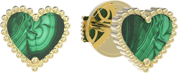 Серьги из лимонного золота c малахитом