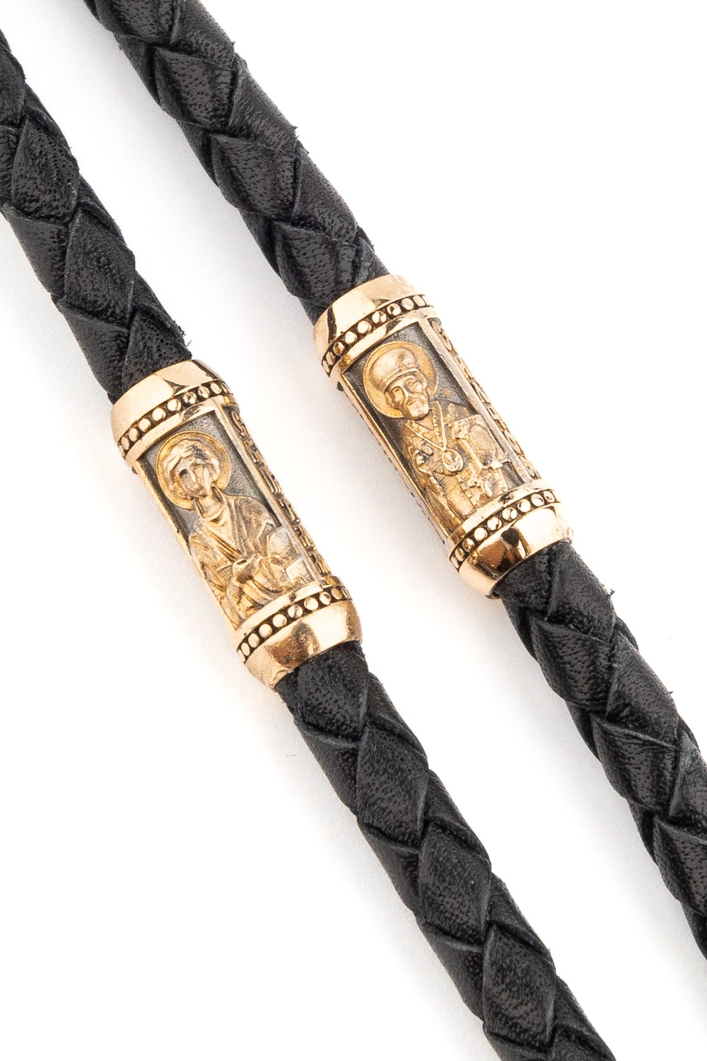 Шнурок кожаный из золота c кожаным шнурком