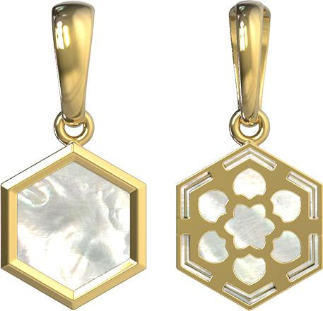 Подвеска из лимонного золота c перламутром