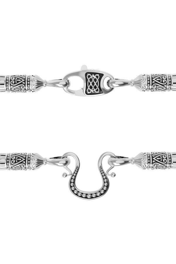 Шнурок шёлковый из белого золота c шёлковым шнурком