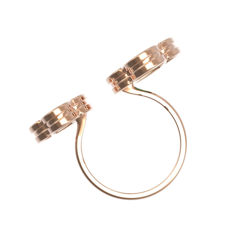 Кольцо из золота c тигровым глазом и перламутром