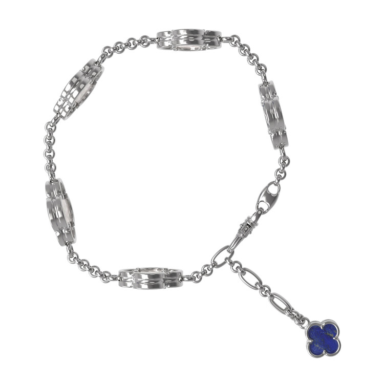 Браслет из белого золота c лазуритом и перламутром