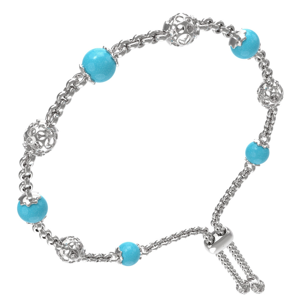 Браслет из белого золота c бирюзой