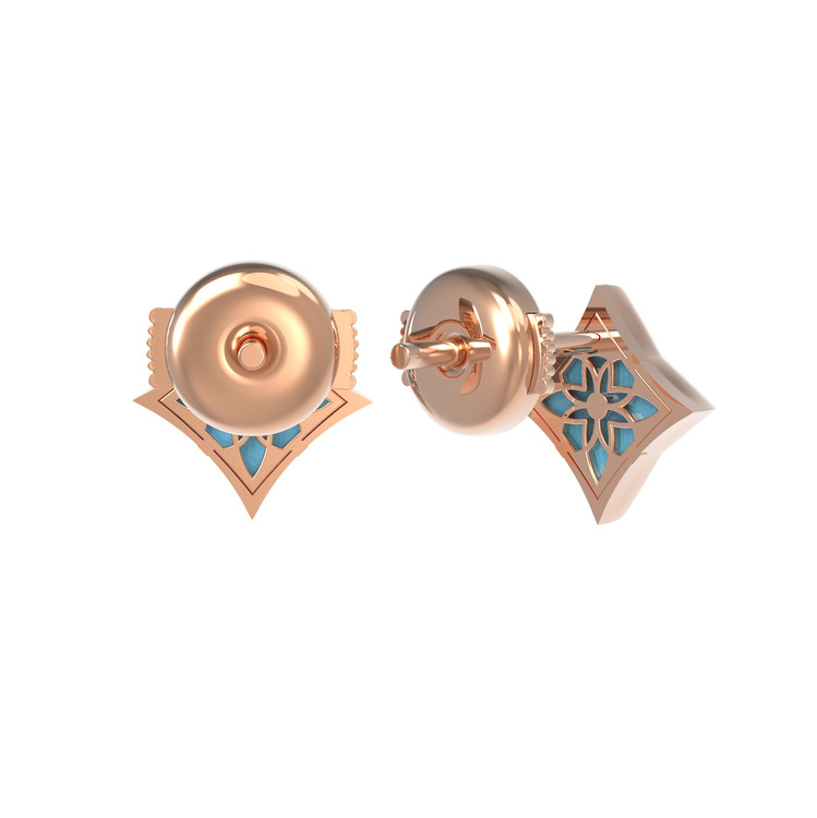 Серьги из золота c бирюзой