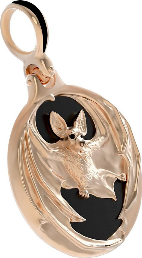 Подвеска из золота c эмаль и ониксом