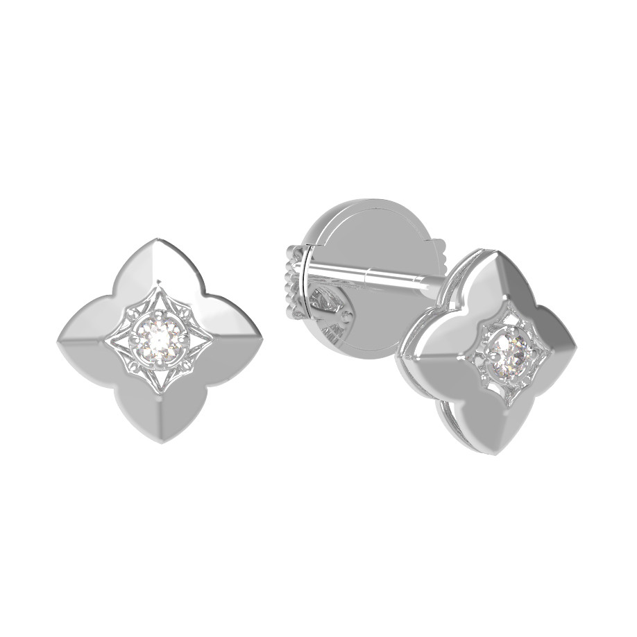 Серьги из белого золота c бриллиантами