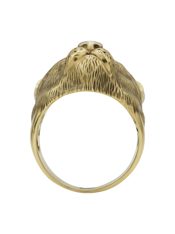 Кольцо из лимонного золота c эмаль