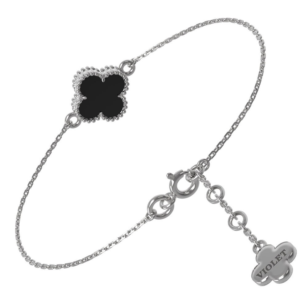 Браслет из белого золота c ониксом