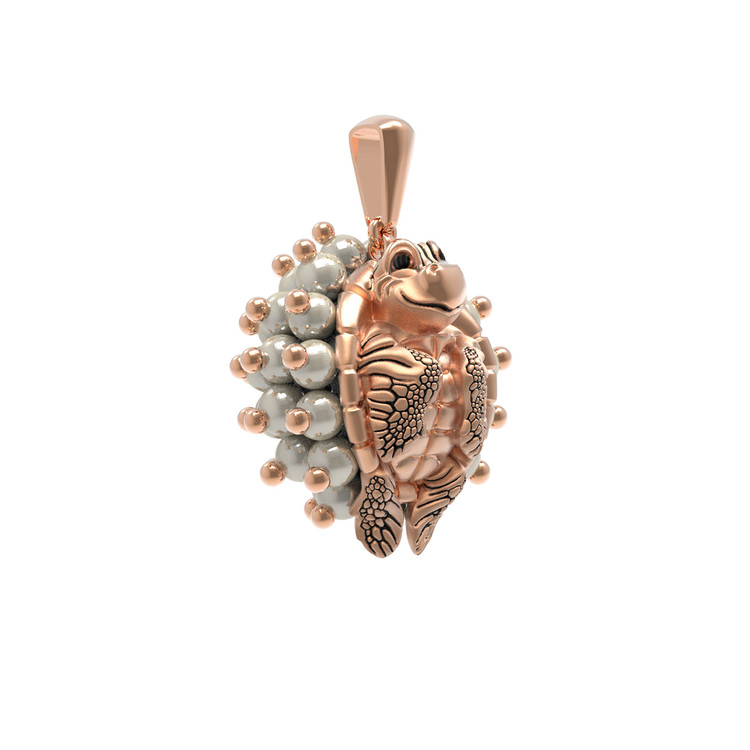 Подвеска из золота c эмаль и жемчугом