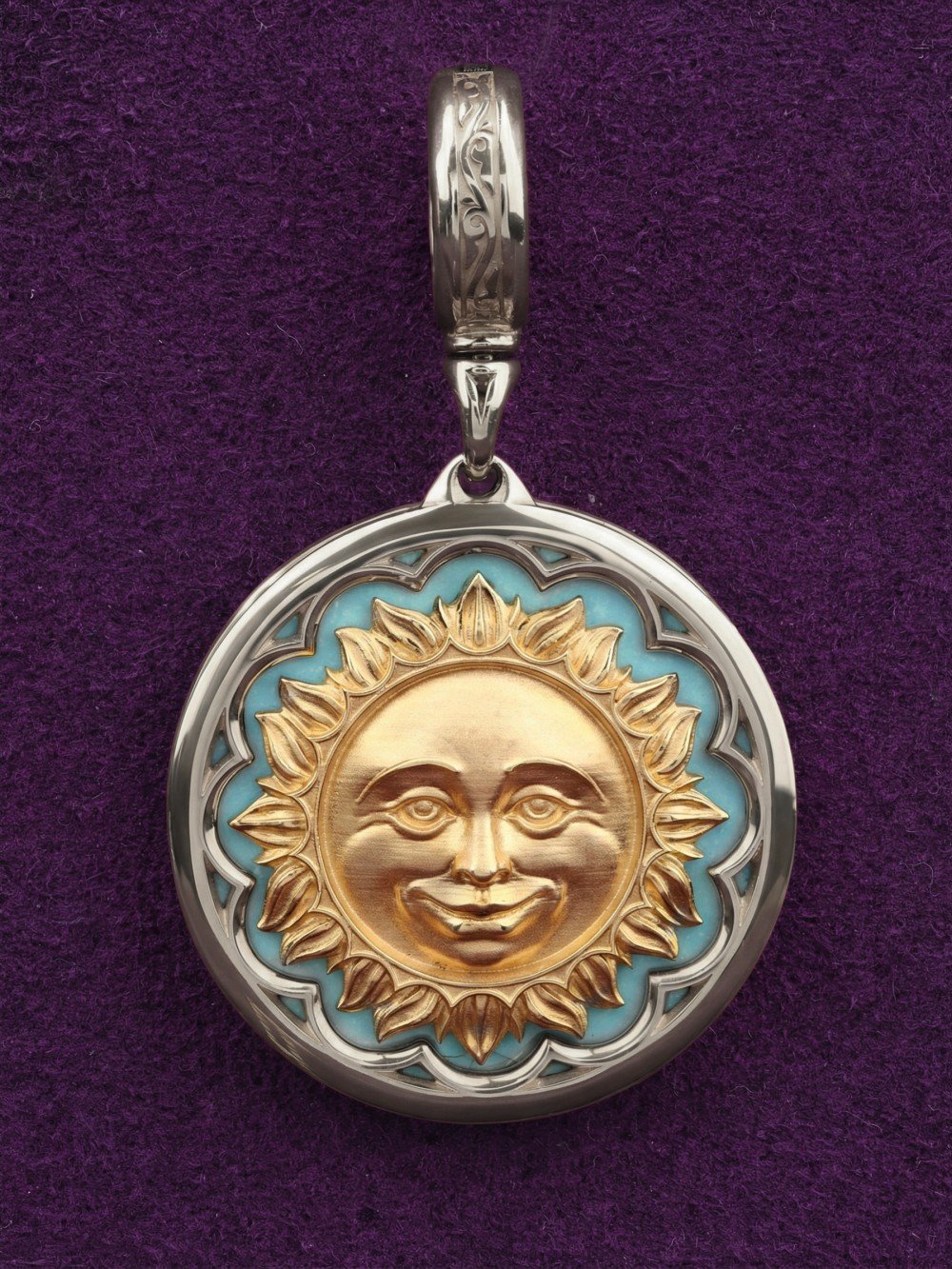 Подвеска из белого золота c бирюзой