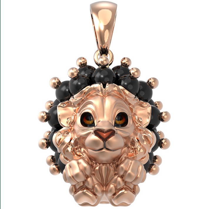 Подвеска из золота c эмаль и ониксом