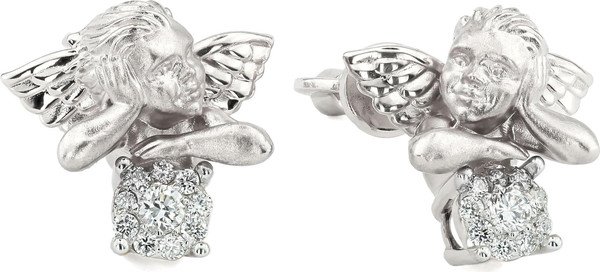 Серьги из белого золота c бриллиантами