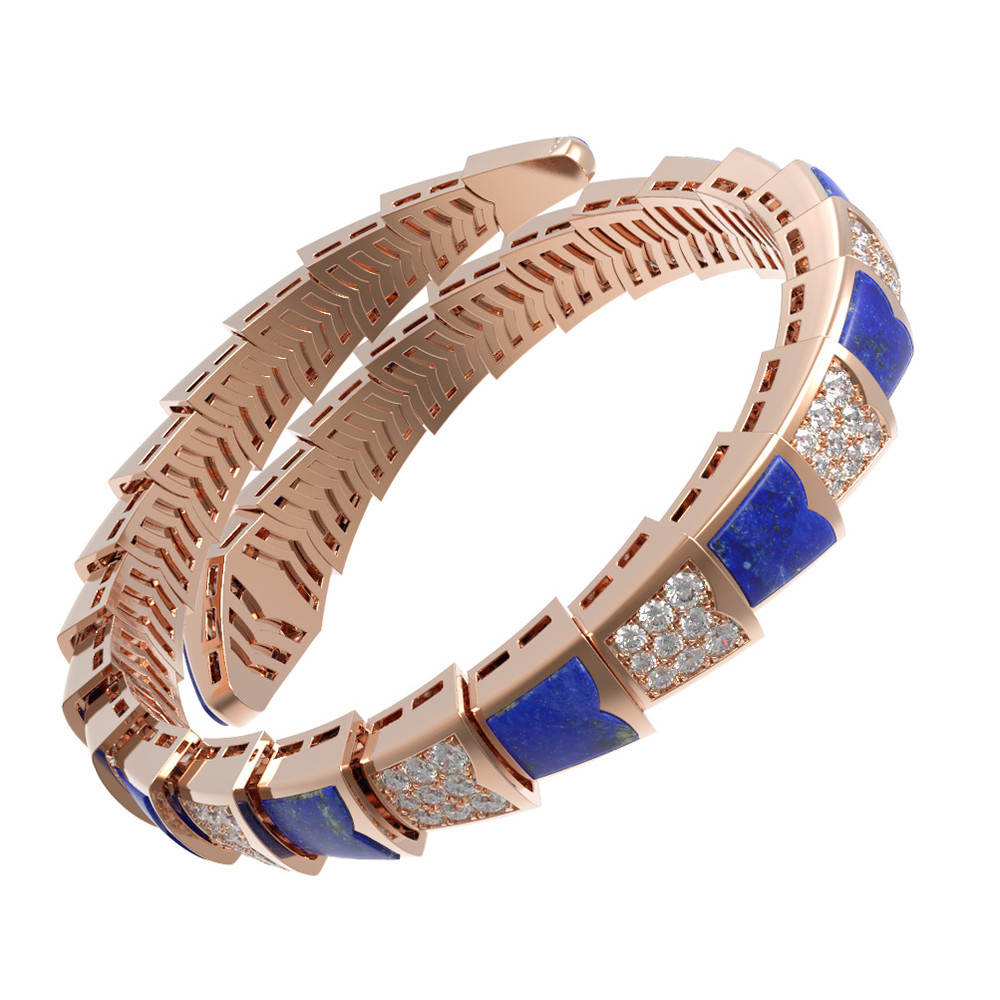 Браслет из золота c бриллиантами и лазуритом