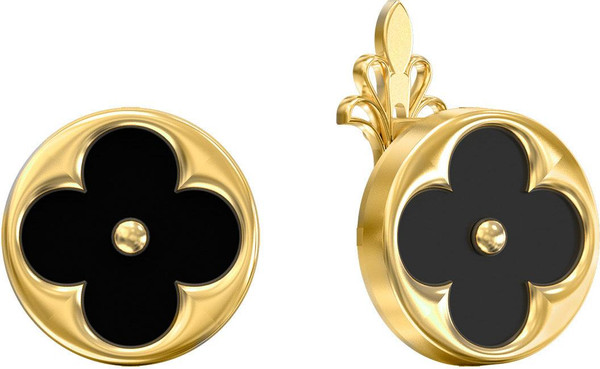 Серьги из лимонного золота c ониксом