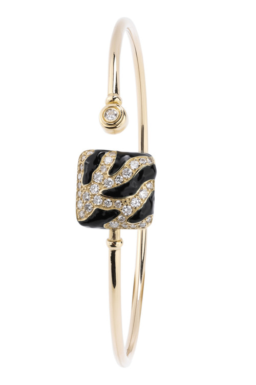 Браслет из лимонного золота c эмаль и бриллиантами