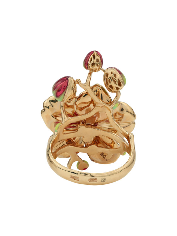 Кольцо из золота c эмаль