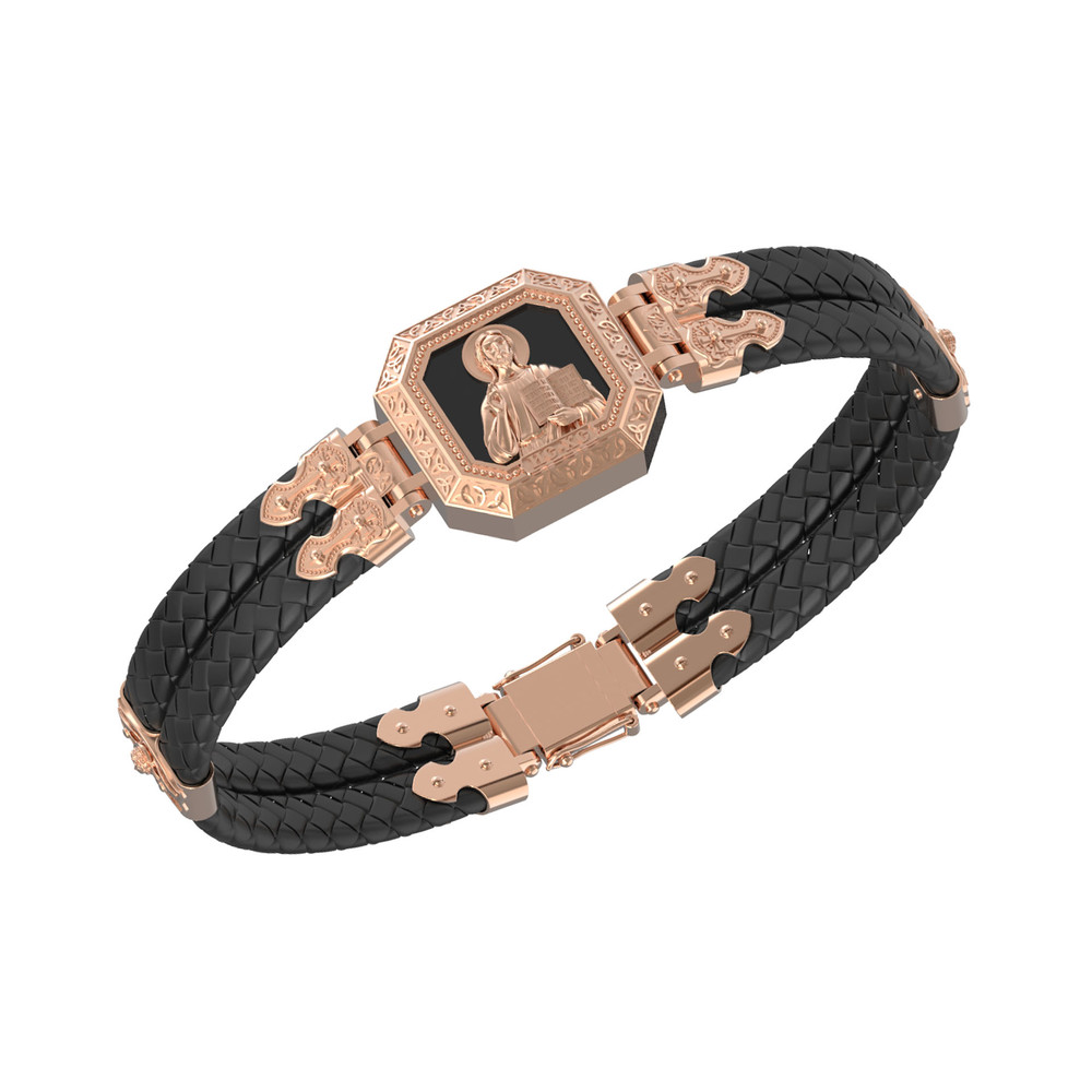 Браслет из золота c шнурком и ониксом