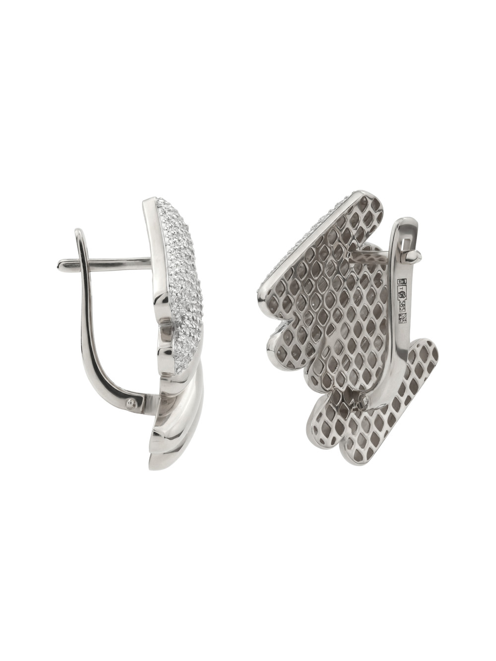 Серьги из белого золота c бриллиантами