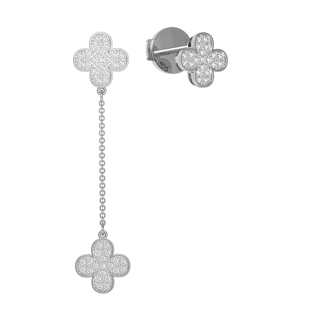 Серьги из белого золота c бриллиантами