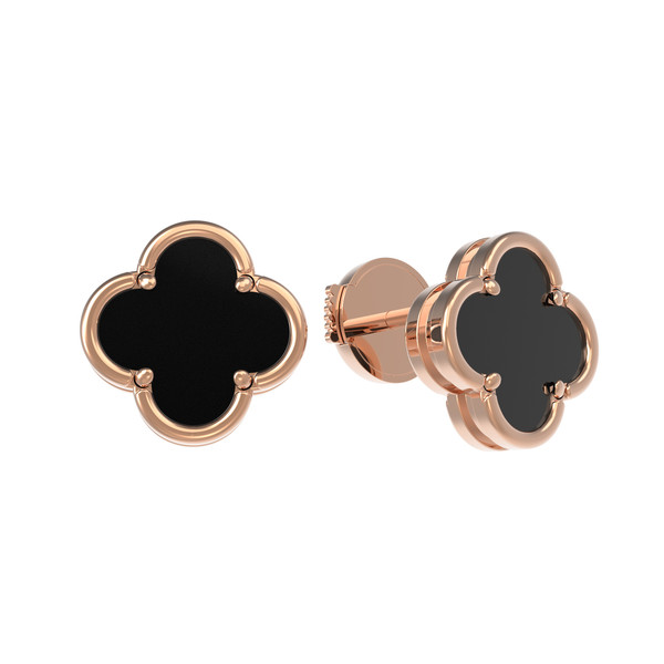 Серьги из золота c ониксом