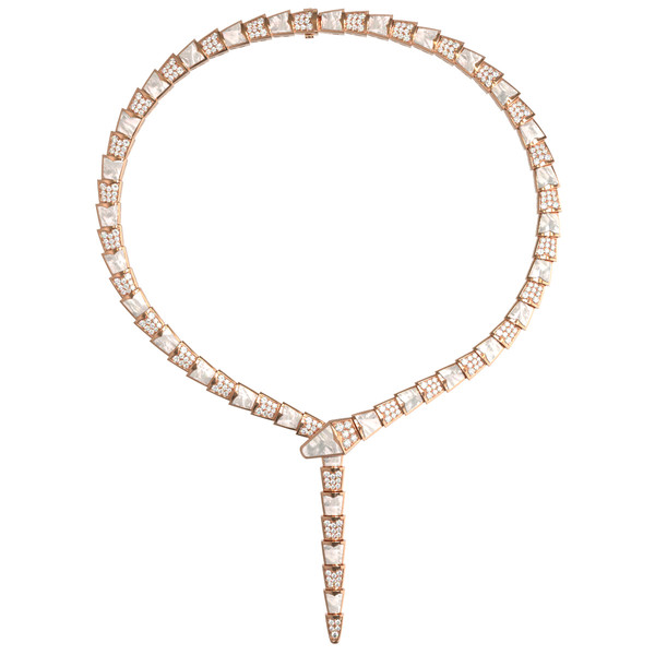 Колье из золота c бриллиантами и перламутром