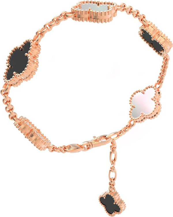 Браслет из золота c ониксом и перламутром