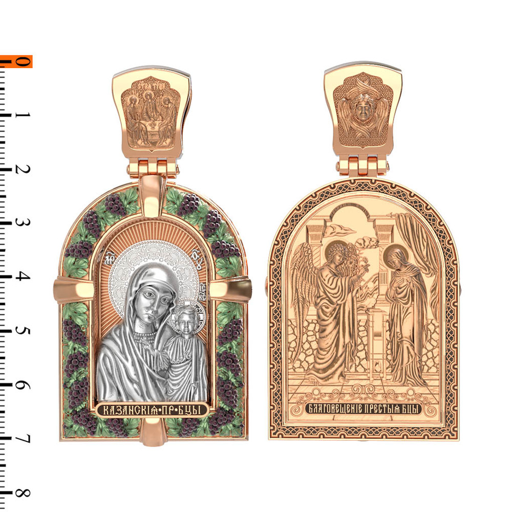 Образок из золота c эмаль