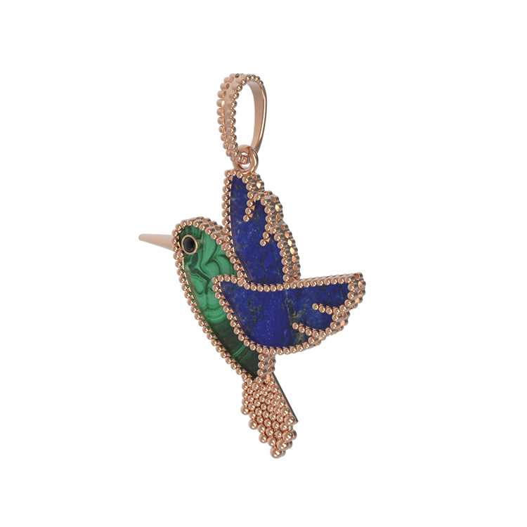 Подвеска из золота c эмаль , лазуритом и малахитом