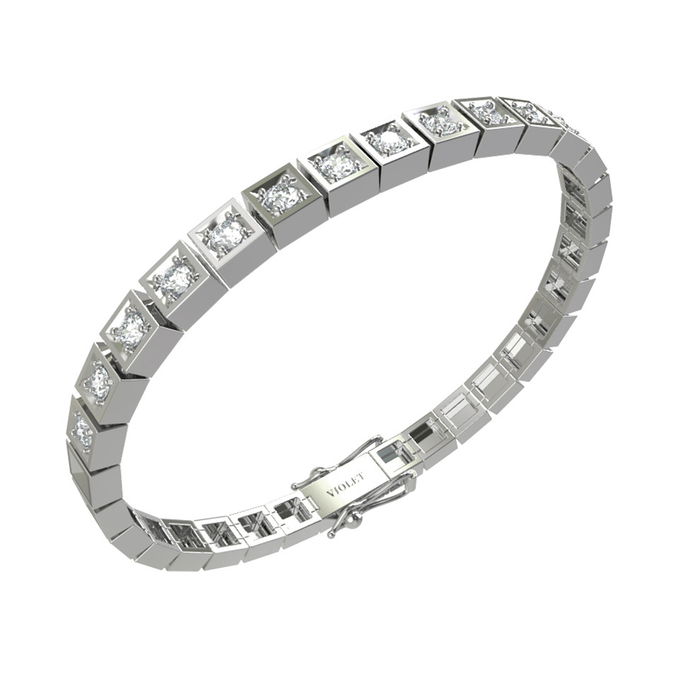 Браслет из белого золота c бриллиантами