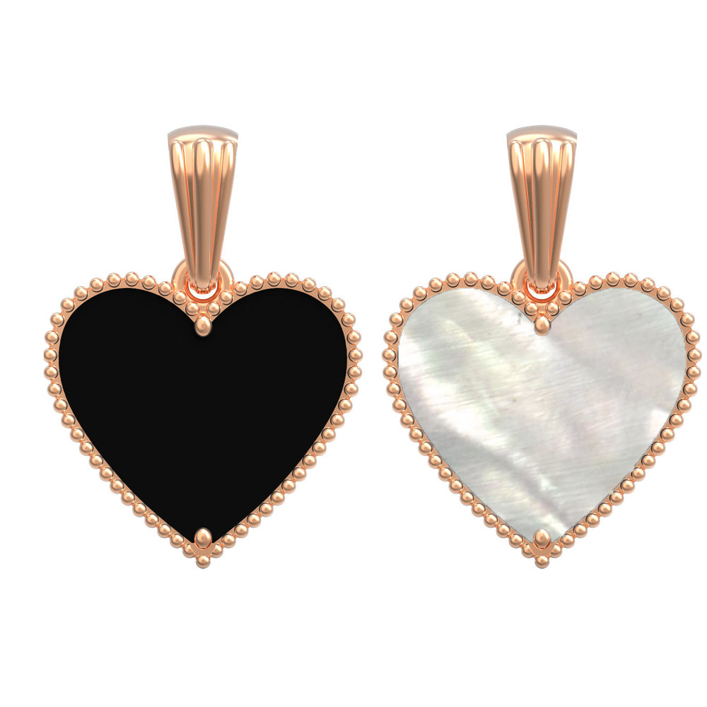 Подвеска из золота c ониксом и перламутром