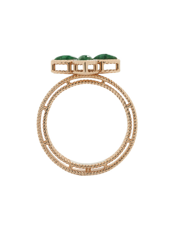 Кольцо из золота c бриллиантами и малахитом