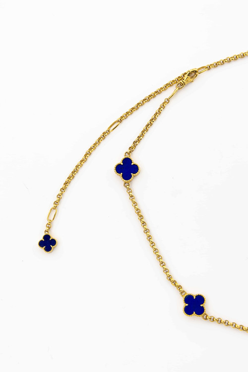 Колье из лимонного золота c лазуритом