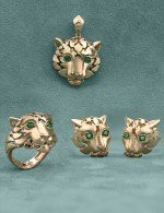 Кольцо из золота 585 пробы c изумрудом и рубином