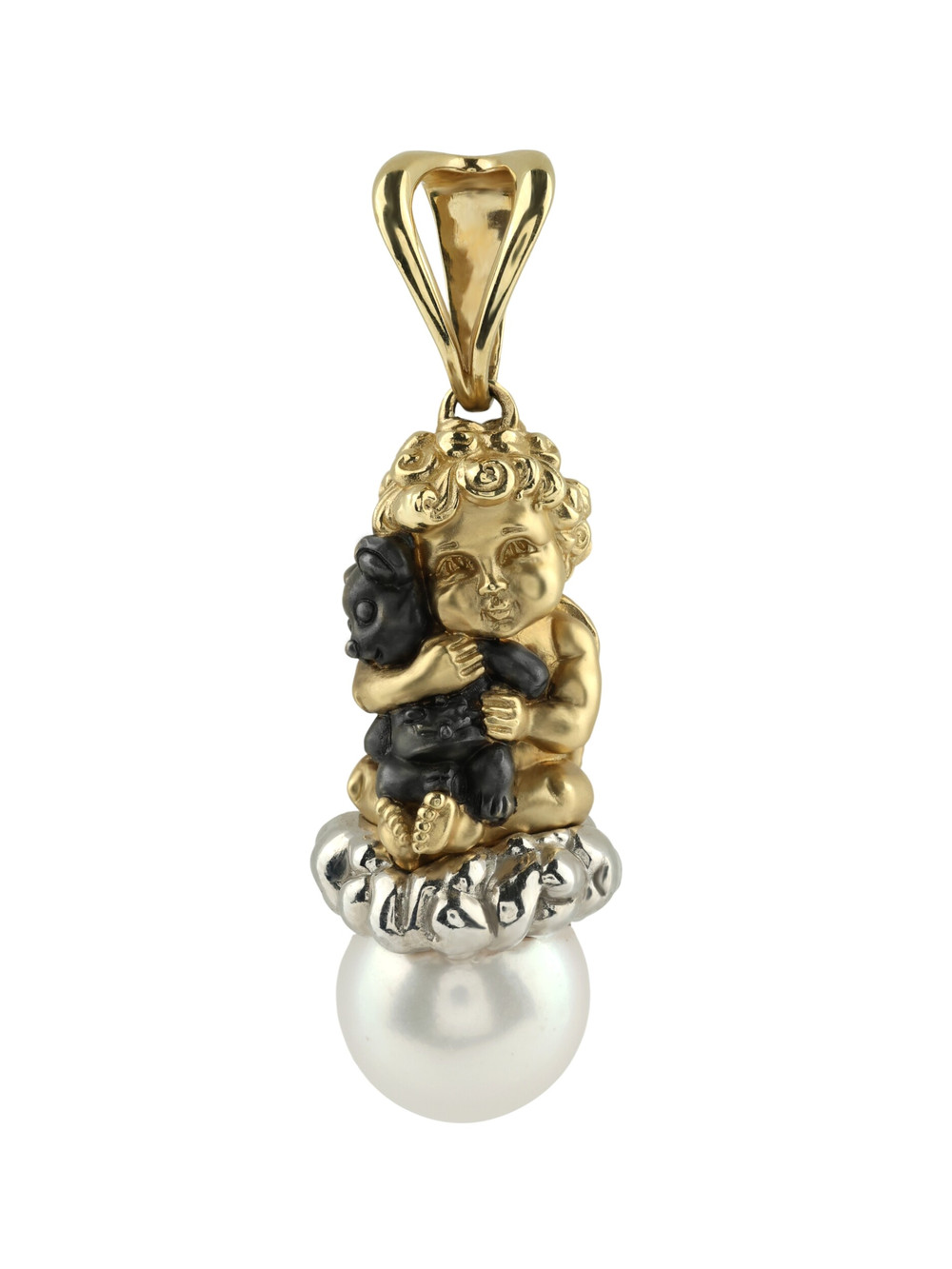 Подвеска из лимонного золота c жемчугом