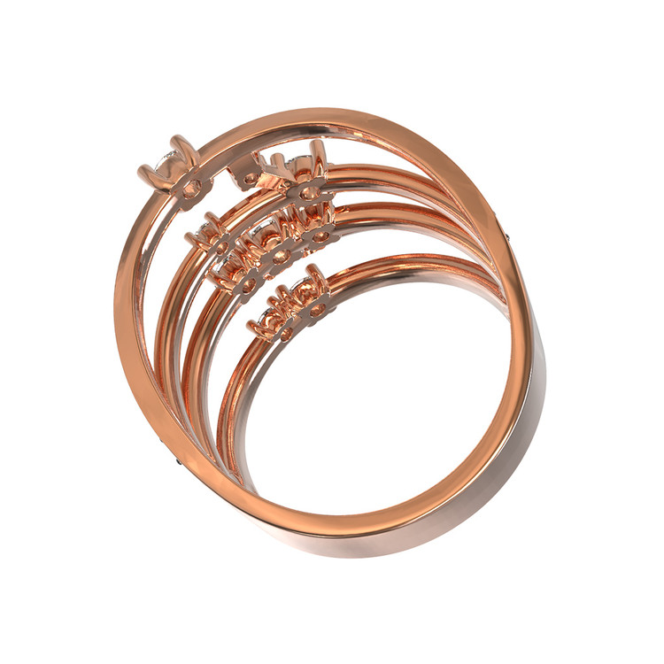 Кольцо из золота c бриллиантами и рубином