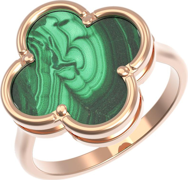 Кольцо из золота c малахитом