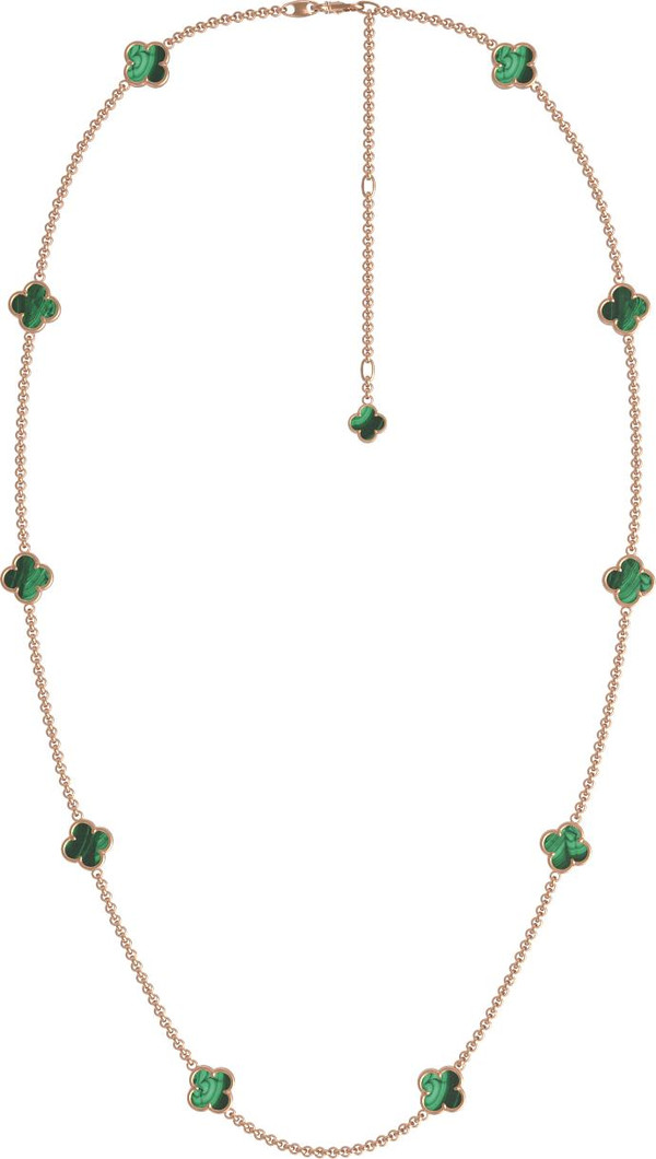 Колье из золота c малахитом