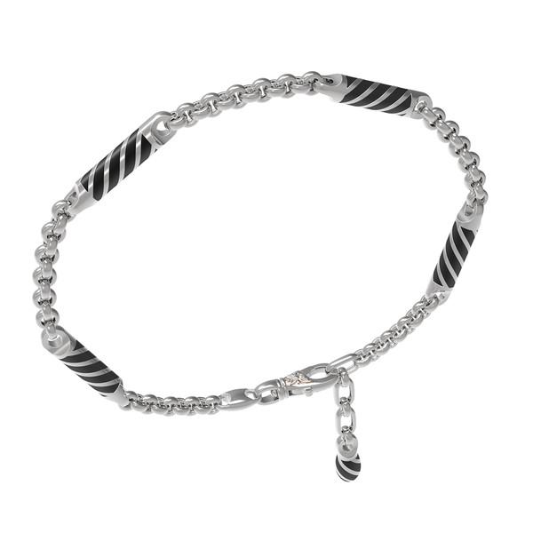 Браслет из белого золота c эмаль