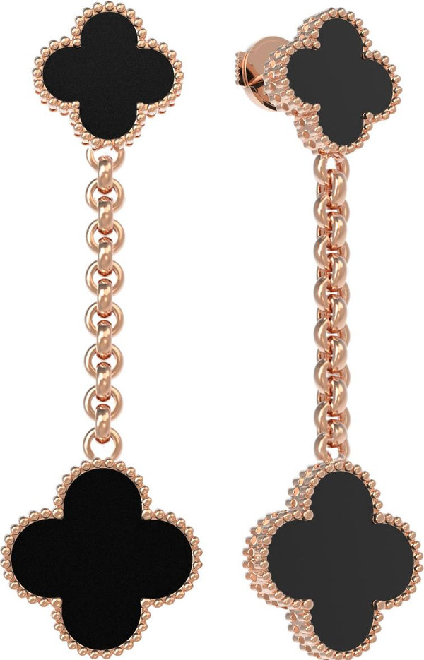 Серьги из золота c ониксом