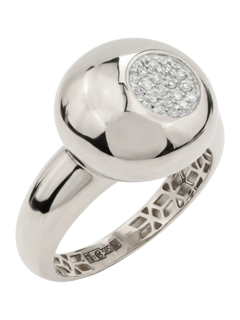 Кольцо из белого золота c бриллиантами