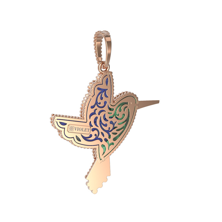 Подвеска из золота c эмаль , лазуритом и малахитом